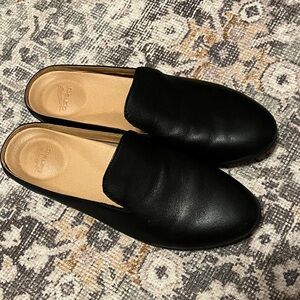 Dansko Black Leather Slip-On Loafers